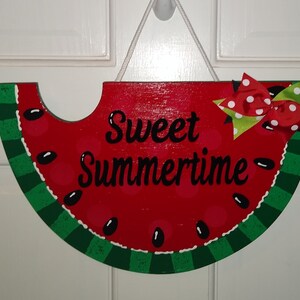 WELCOME Red Watermelon SIGN Wall Art Door Hanger Plaque Pool Backyard ...