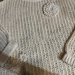 【2plan】Confuse shine see-through knit Halcyon Lace Knit Sweater Knitting Pattern: Relaxing