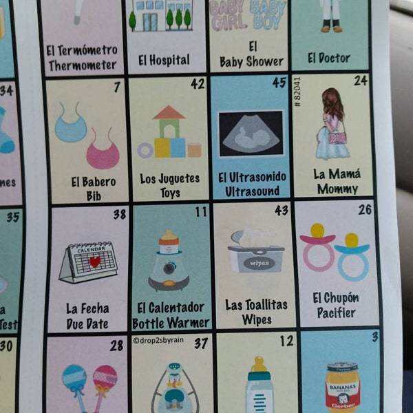 Baby Shower Loteria 50 Cards Spanish-english/loteria Cards / Mexican ...