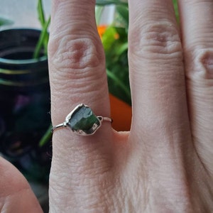 Customer photo from Rachel, Raw Emerald Ring in Sterling Silver