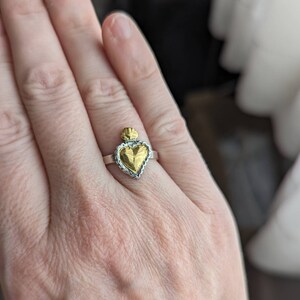 Sacred Heart Ring/ Sacred Heart/ Heart Sacred/ Silver Heart Ring ...