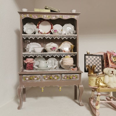 1:12 Shelf With Tableware for Dollhouse Miniature Furniture Crafts - Etsy