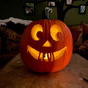 Hocus Pocus Hand Carved on a Foam Pumpkin Plug in light | Etsy