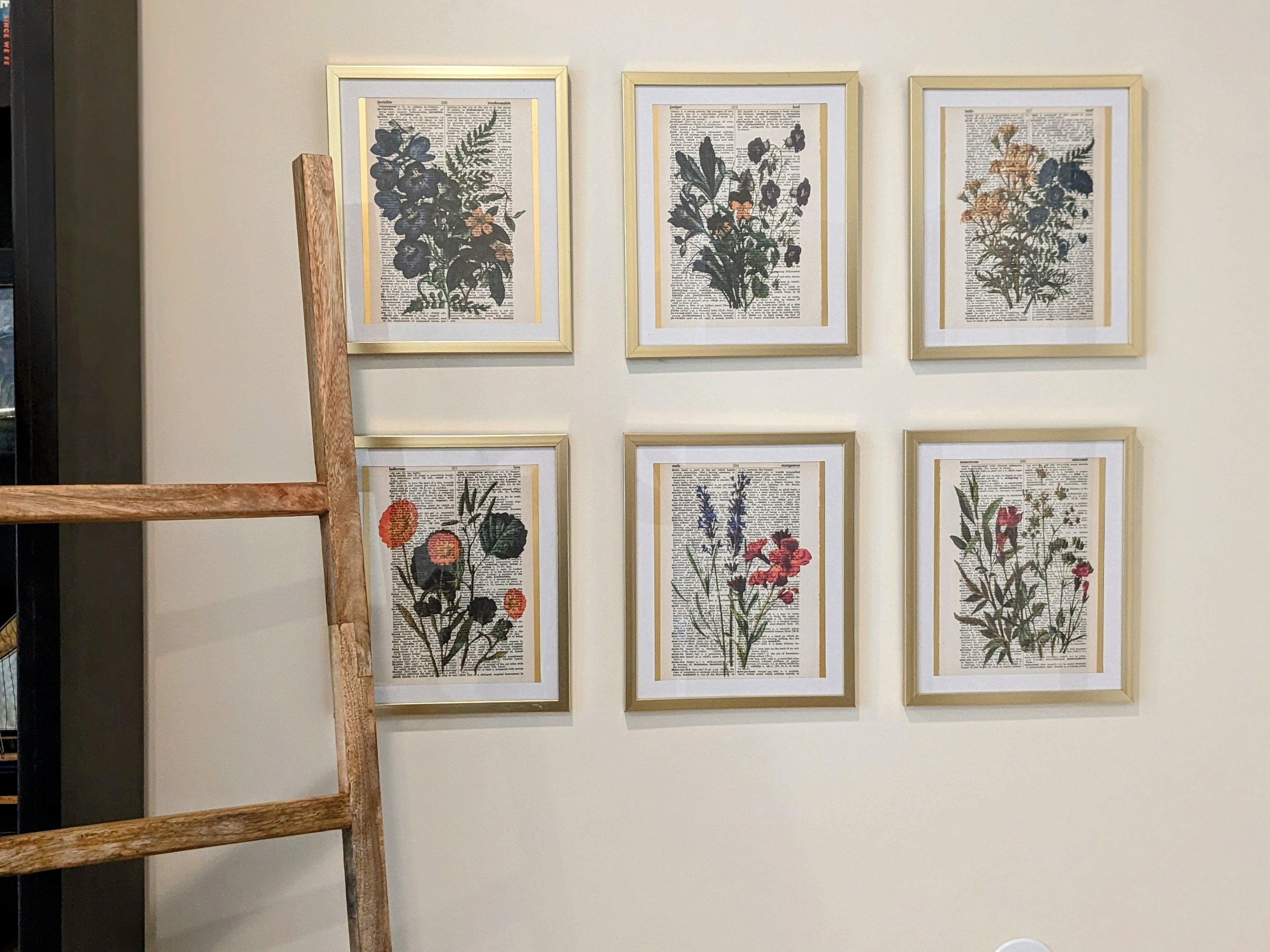 Flower Themed dictionary prints