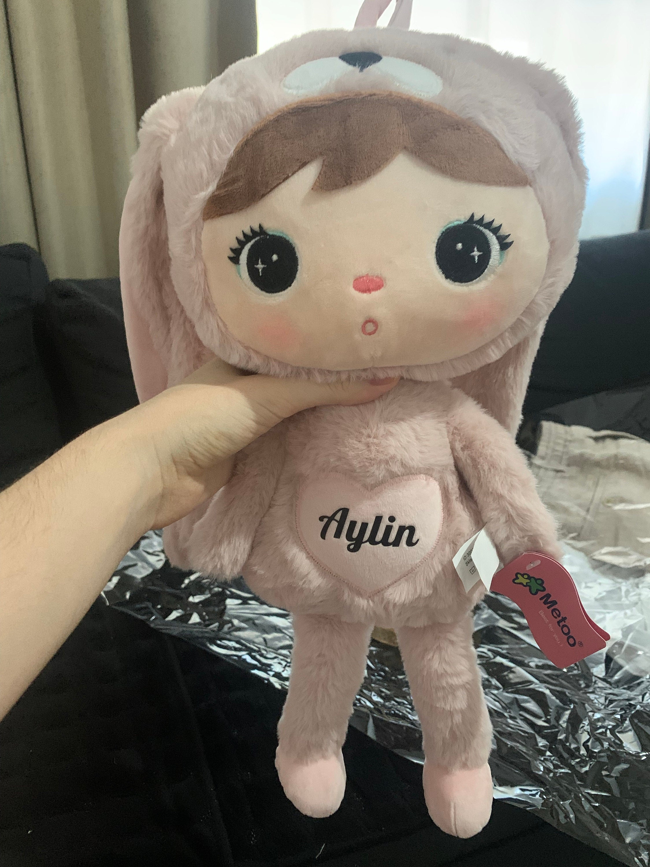 Personalisierbares XXL Kuscheltier Hase Metoo - 48 cm - mit Namen - Geschenk zur Geburt, Geburtstag und Taufe