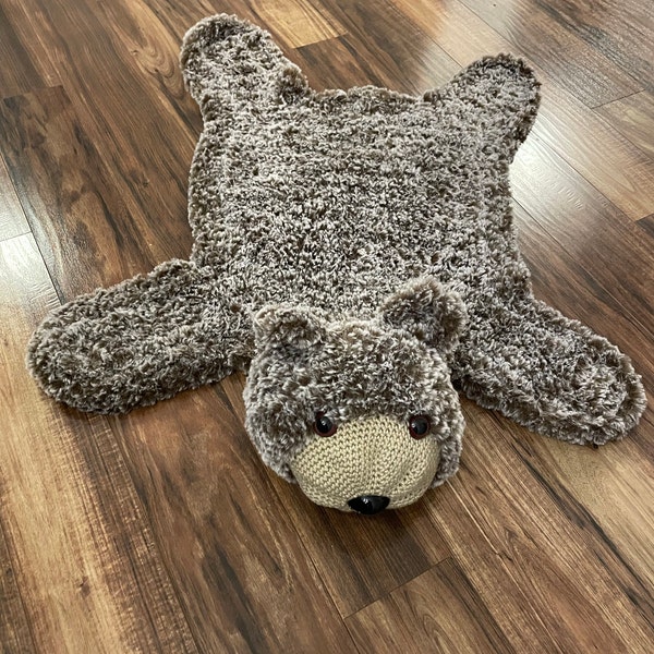 Fake Bear Rug Pattern Crochet Pattern for Faux Bear Skin Nursery Rug or Photo Prop | DIY ...