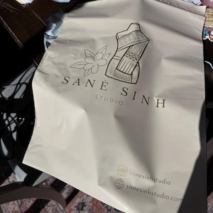 50-500 Custom cream beige Poly Mailers Bag, Custom Shipping Bag With One Color Logo, Custom Matte Postage Bag