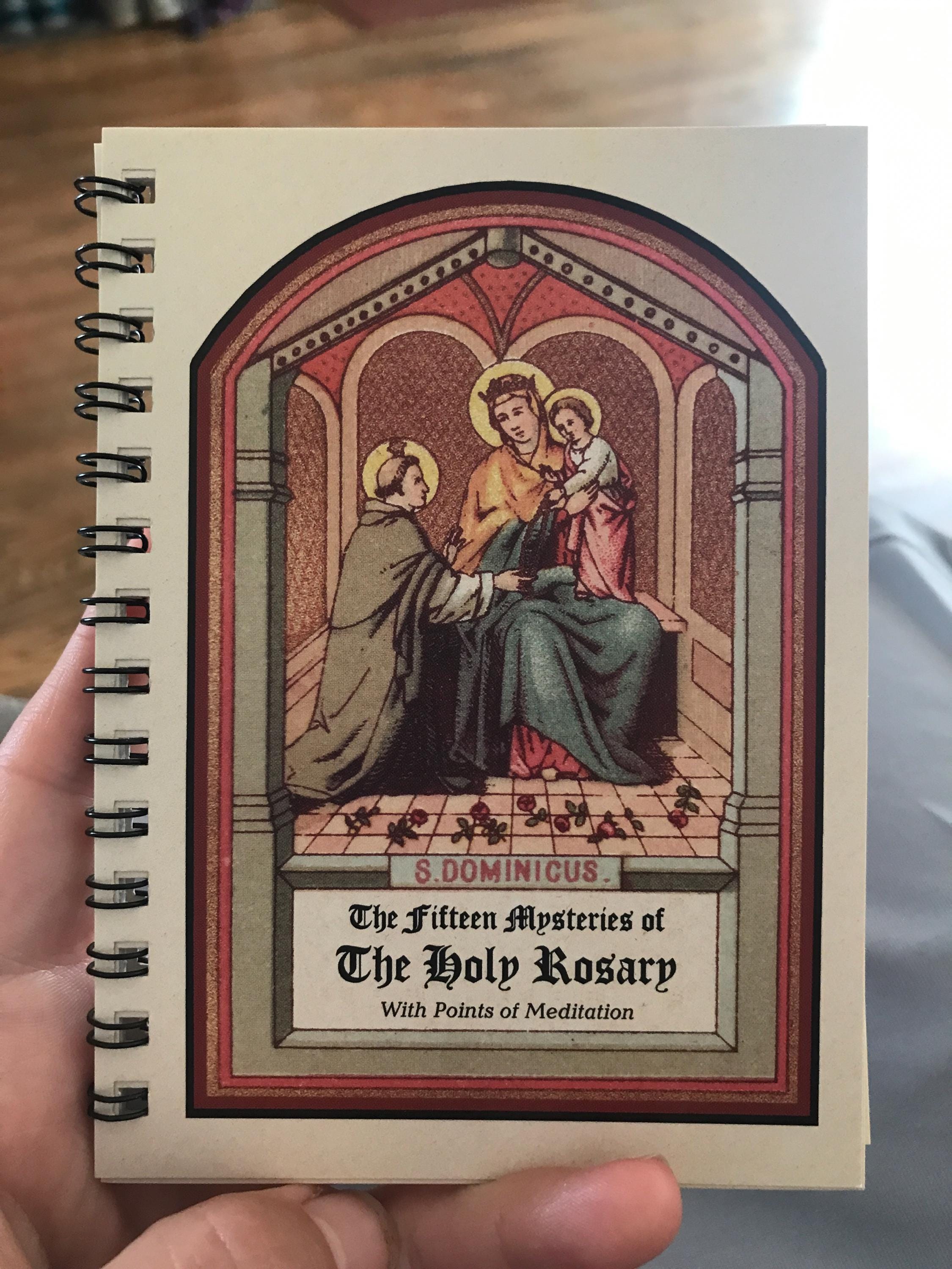 ORIGINAL!  POCKET-SIZE Rosary Meditation Book featuring 15 decades with meditations for each bead, Traditional Catholic, Latin Mass, Fatima