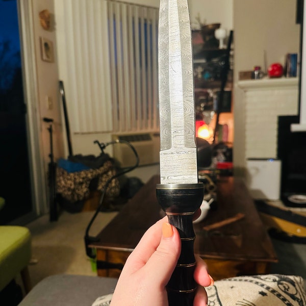 Custom Handmade Pig Sticker Knife – 13-Inch D2 Steel Bowie