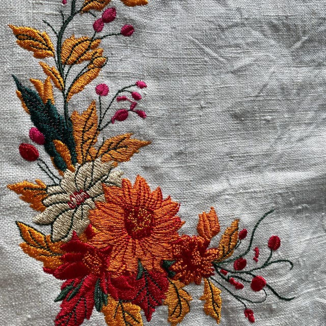 Autumn Corner Embroidery - Autumn Embroidery - Floral Embroidery