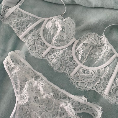 Sexy White Bride Lingerie Set Erotique Wedding Lingerie - Etsy