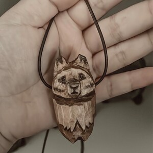 Wolf Totem Necklace, Hand Carved, Walnut Stain new Size Options - Etsy