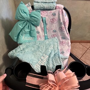 Pink Rose Flower Pet Car Seat Cover main image 1