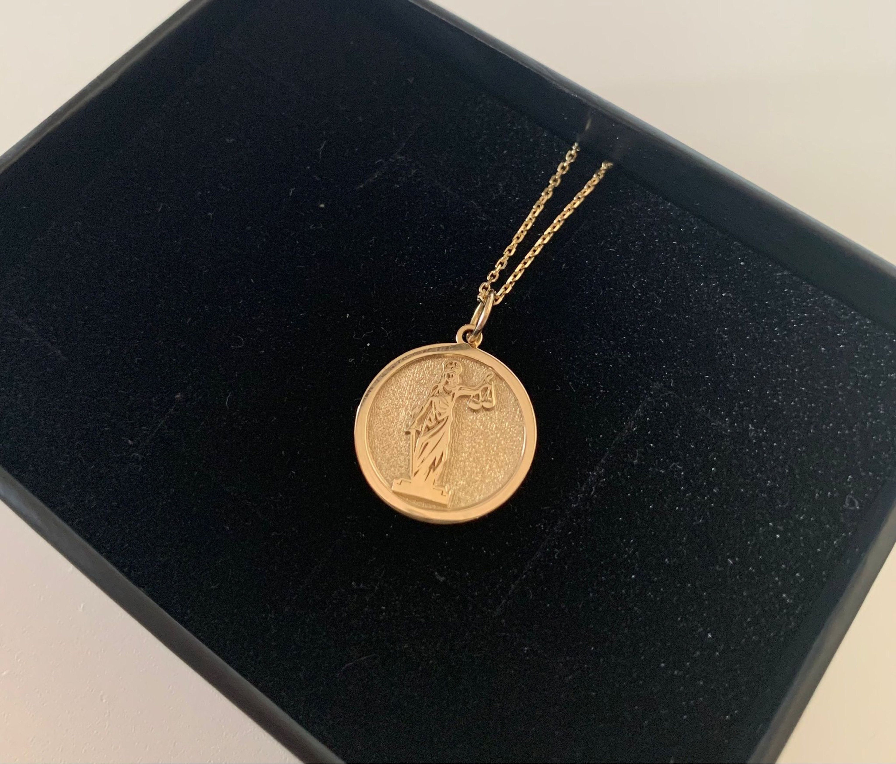 14k Gold Lady Justice Necklace, Personalized Lady Justice Pendant, Lawyer Graduation Necklace, Lawyer Necklace Charm, Attorney in Law Gift