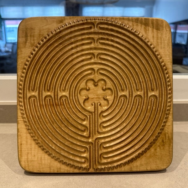 Wood Finger Labyrinth Meditation Indian Redwood Medium Personalized. - Etsy