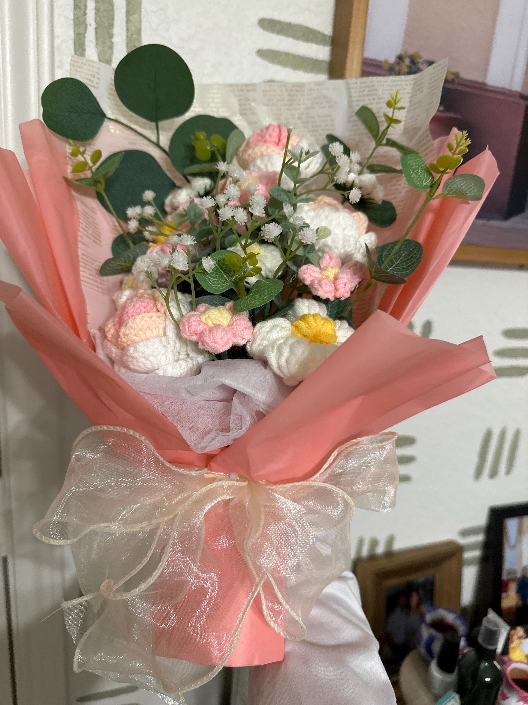 Handmade Crochet Bouquet, Bouquet for Anniversary/Birthday, Valentine&#39;s Day crochet Bouquet, Halloween gifts, Gifts for mom