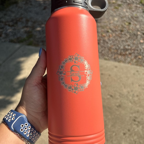 Personalized Laser Engraved Water Bottle With Custom Logo Name Text ...