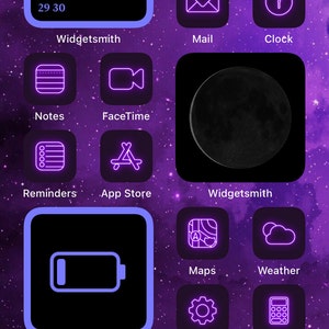 wallpapers Neon Purple Aesthetic Widgetsmith 100 lila neon app icons neon asthetische ios 14 icons iphone icon pack neon neon widgets iphone icons lila neon lila app abdeckungen