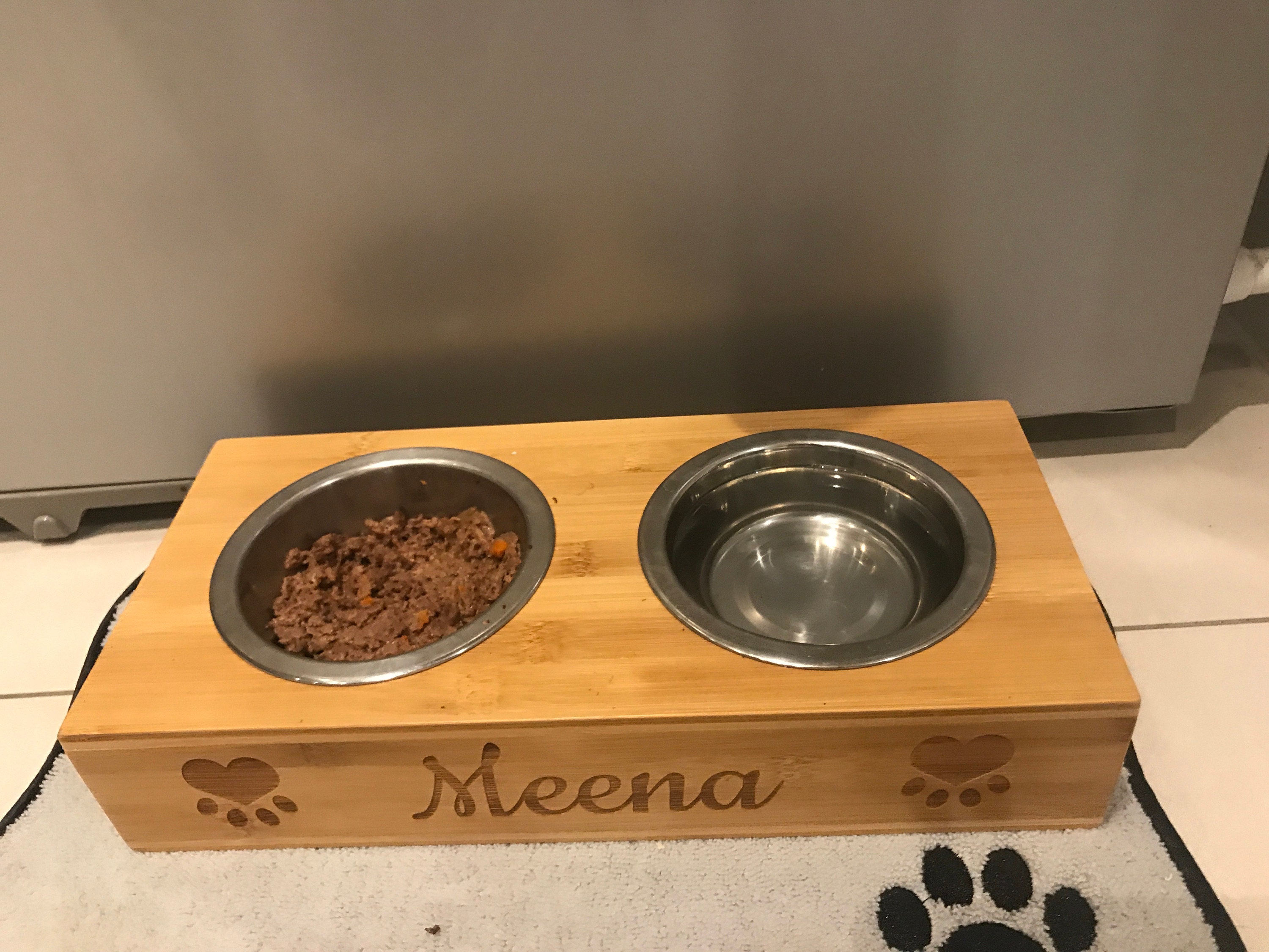 Personalisierte Hundenäpfe, Bambus Holz graviert personalisierte Hundenäpfe, personalisiertes Haustier Geschenk, personalisierte Haustiernäpfe Geschenk