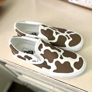 Brown Cow Print Custom Vans - Etsy