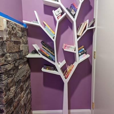 Tree Bookshelves, Tree Bookcase, Decorative Library, Wooden Book Stand ...