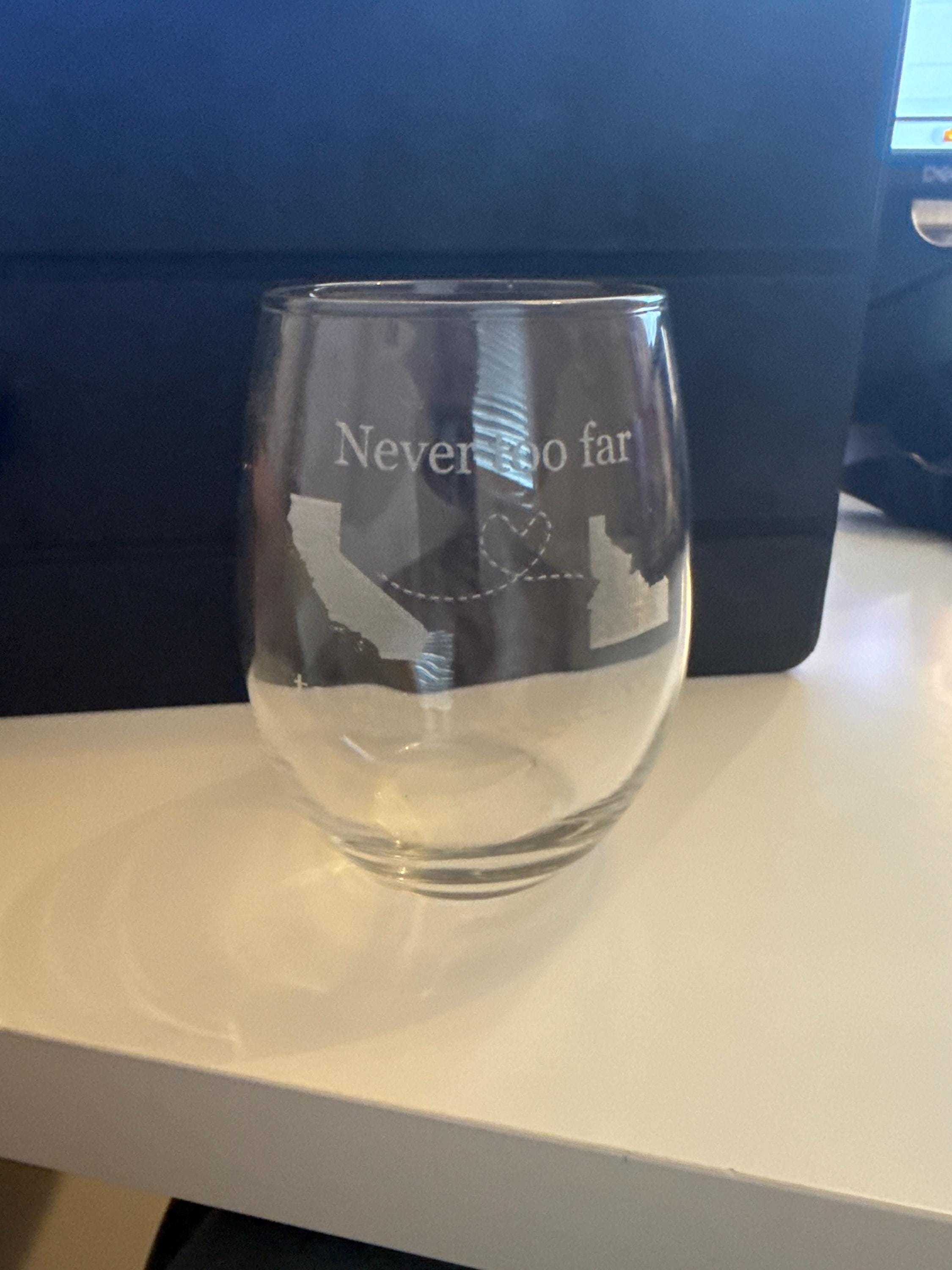 Long Distance Relationship Glass Set - Custom Gift for Best Friend, Valentines Day Gift for Couple