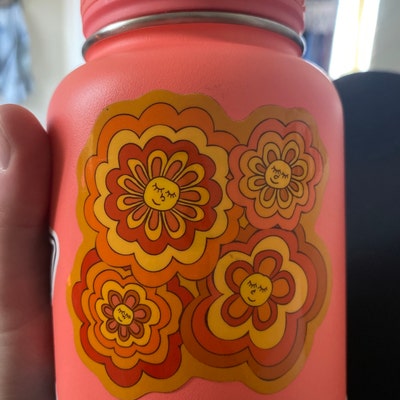 Glossy Groovy Flower Power Sticker - Etsy