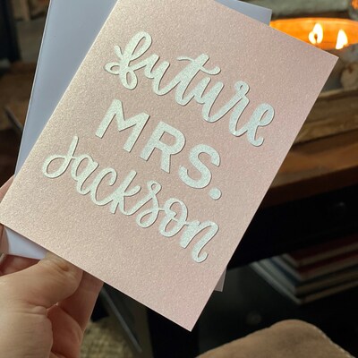 Custom Future Mrs. Card Hand Lettered Personalized Bridal Shower Card ...