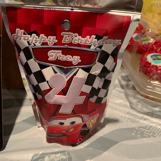 24pcs Lightning McQueen Water Bottle Labels for Cars Themed Birthday Party Supplies, Lightning McQueen Party Favors for Kids Birthday Decorations