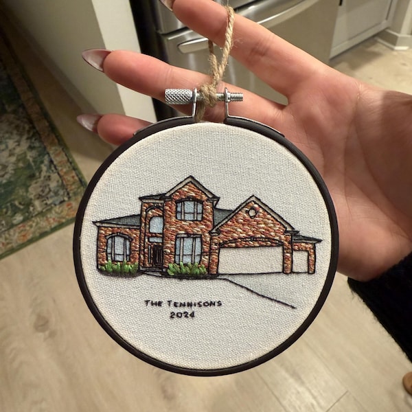Custom House Embroidery Hoop | Custom Building | Home Decor ...