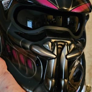 ディープピンク カスタム プレデター バイクヘルメット 手描き DOT ECE