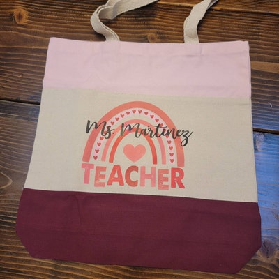 Custom Teacher Valentine Day Tote Bag, Valentine Gift for Teacher ...