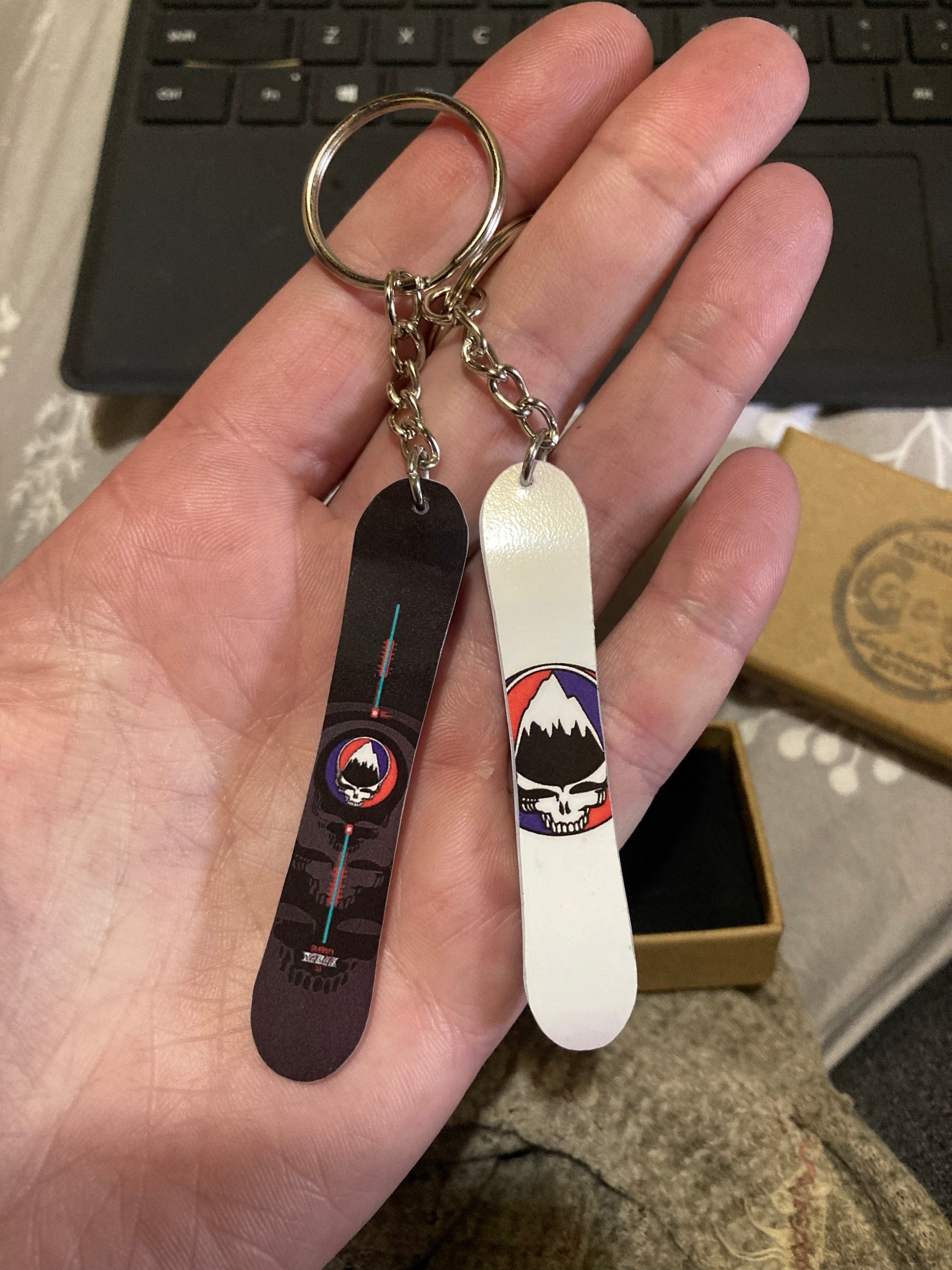 Custom Keychain Snowboard
