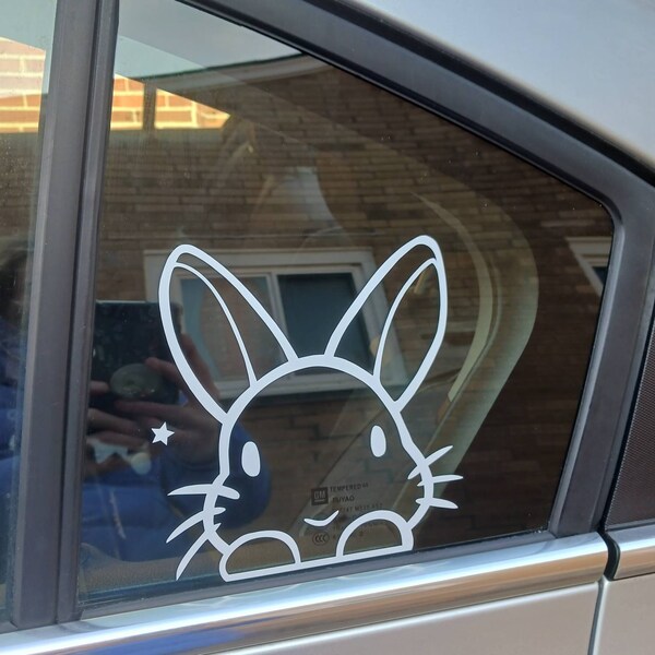 Rabbit Sticker; Peeking Bunny Car Decal, Rabbit Laptop Decal, Bunny ...