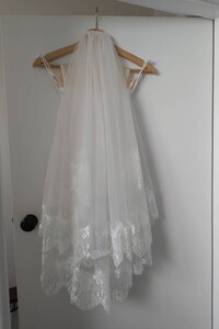 Eyelash Lace Edge Wedding Veil | Cathedral Wedding Veil | Bridal Veil| Chapel Length Veil| One Tier Veil| Chantilly Lace Veil