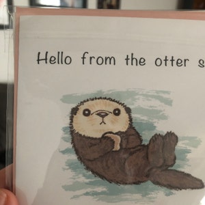 Hello From the Otter Side - Handmade Greeting Card - Blank Inside - Thinking of You - Love - Encouragement - Etsy Hello From the Otter Side - Handmade Greeting Card - Blank Inside - Thinking of You - Love - Encouragement - Etsy