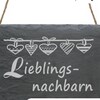 Herz-Schild „BIBLIOTHEK“ Mit Buch-Motiv – Selbstklebendes Türschild Im Shabby-Look, Ca. 13x12 Cm