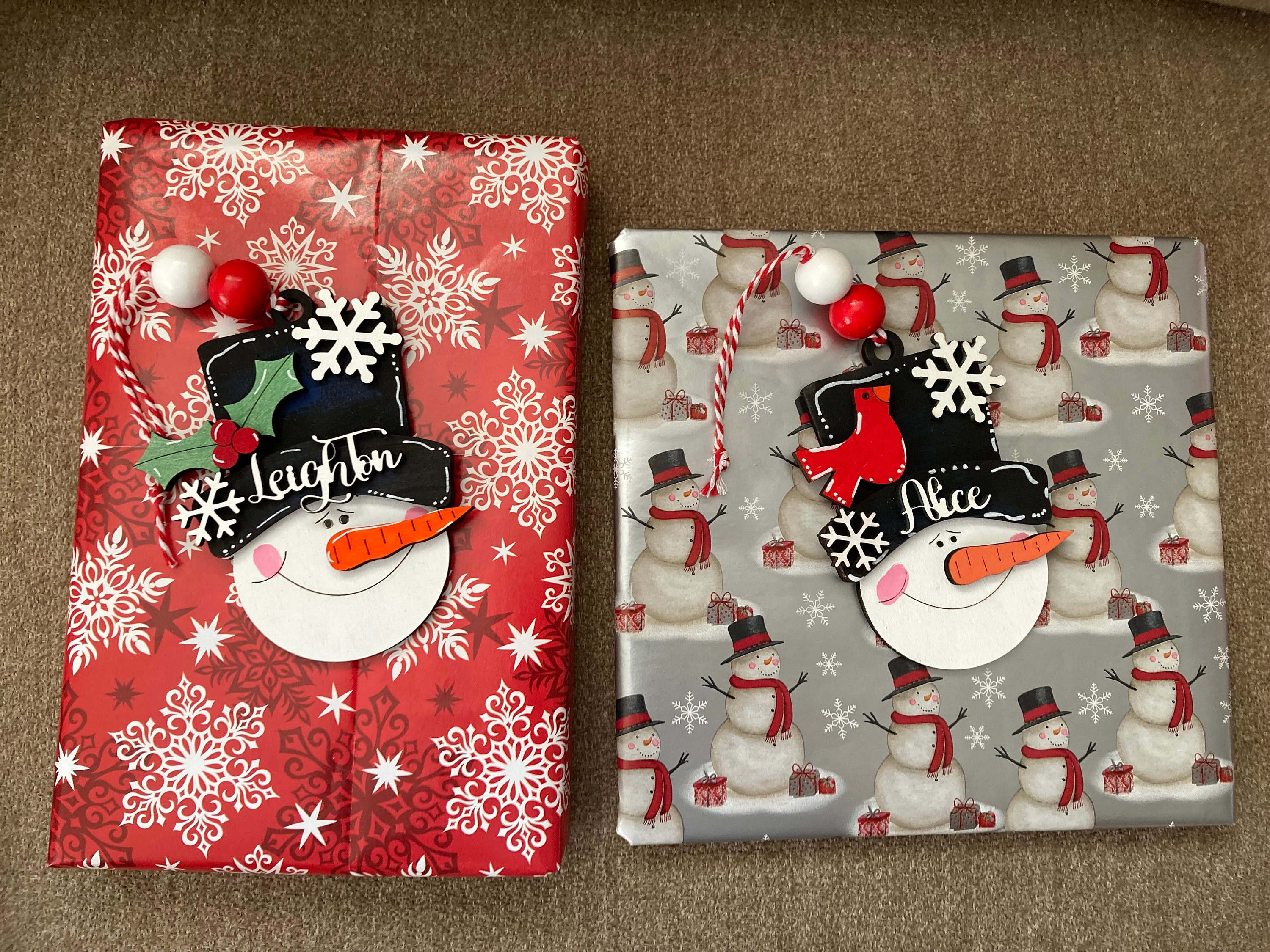PERSONALIZED snowman ornament, personalized snowman, personalized ornament, Christmas stocking tag, personalized family Christmas snowman