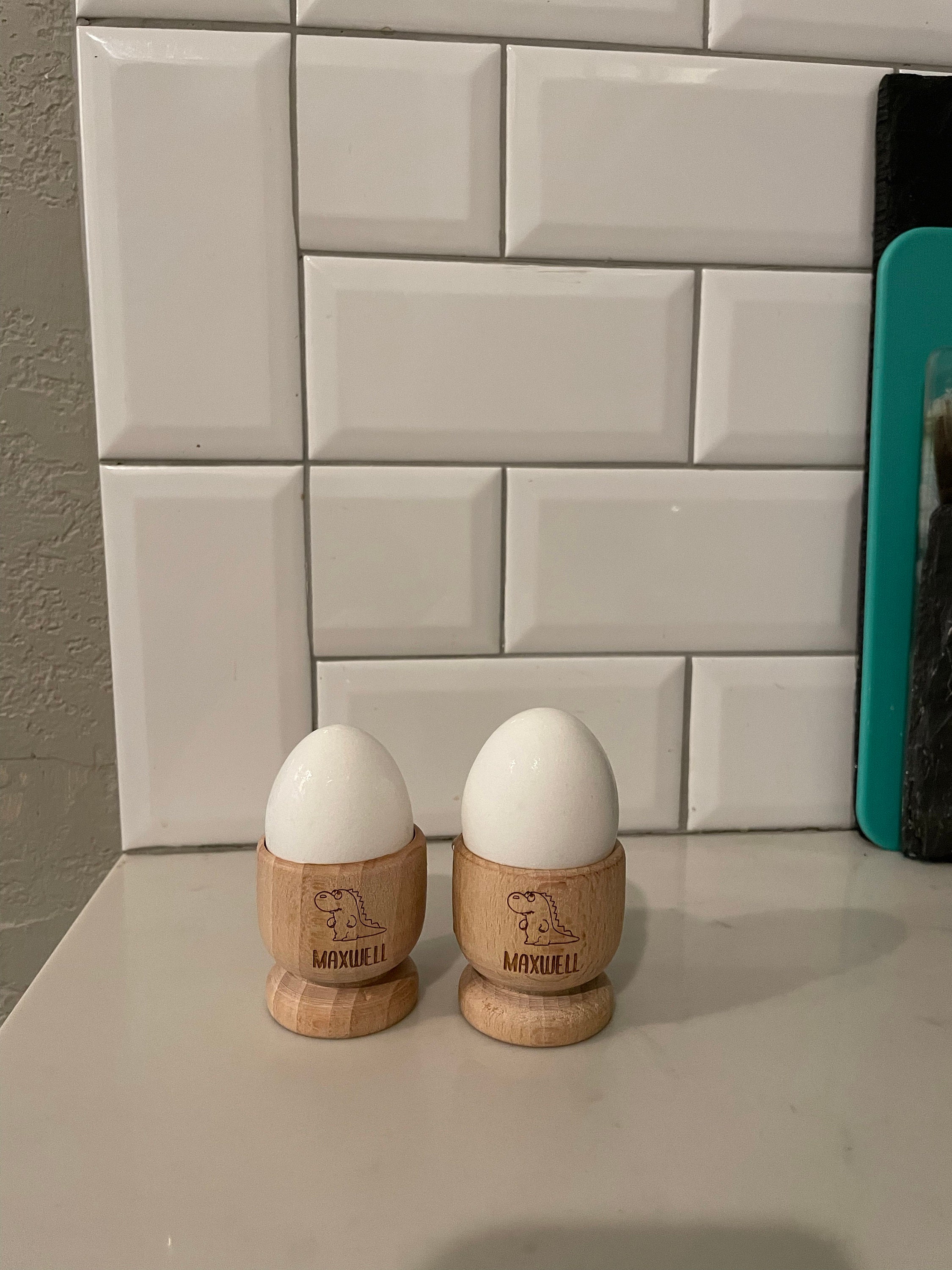 Personalised Egg Cup, Engraved Wooden Egg Cup, Easter Gift for Kids, Dippy Egg Holder, Unicorn, Dinosaur, Solider, Bunny Rabbit, Chick