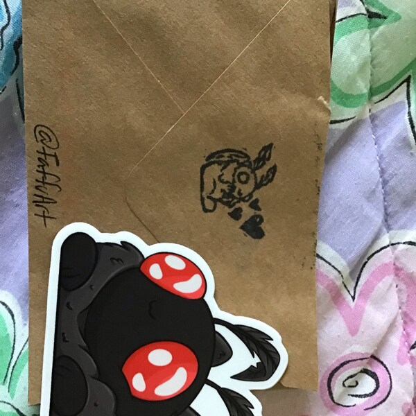 Cute Baby Mothman Peaker Sticker Cryptid - Boba Mothman Series - Etsy
