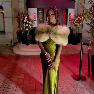 Genuine Flamingo Pink Fox Fur Bolero Shrug