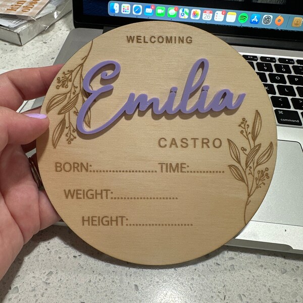 Birth Announcement Sign Personalised Baby Plaque Birth Plaque Newborn ...