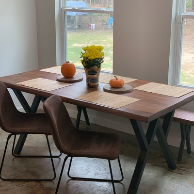 Solid Wood Dining Table Handmade Custom Table / Modern Farmhouse Table ...