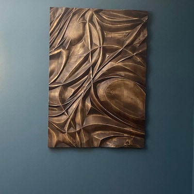 Large Size Wood Sculpture, Wood Wall Art, Modern Organic Relief ...