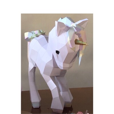 Papercraft Unicorn Baby 3D Paper Craft Floor Model Cute - Etsy