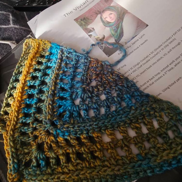 PDF Crochet Pattern - Bohemian Hooded Cowl Scarf - Boho Scarves With ...
