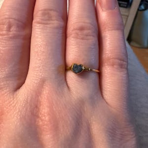 Customer photo from Haley, Mini Raw Sapphire Ring, September Birthstone Dainty Ring
