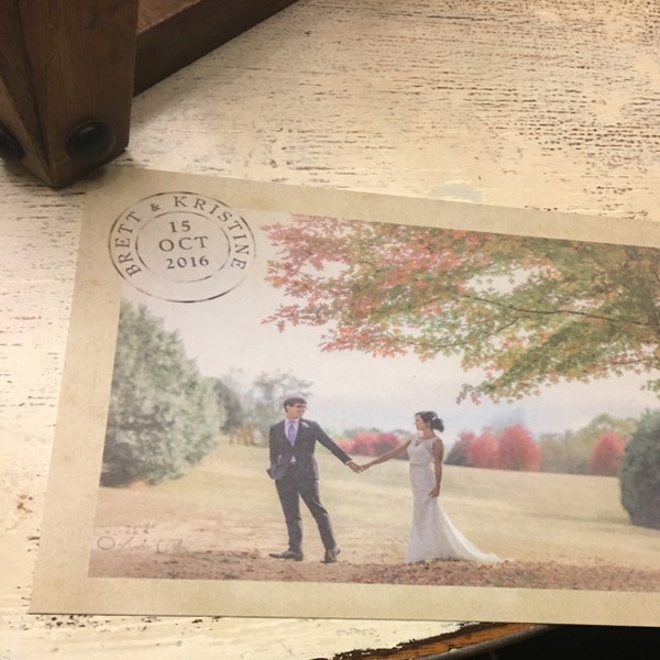 Vintage Wedding Thank You Postcards With Postmark & Photo ...
