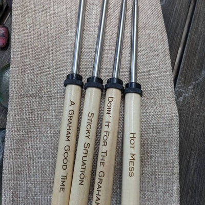 Custom Engraved S'mores Roasting Stick Set, Personalized Housewarming ...