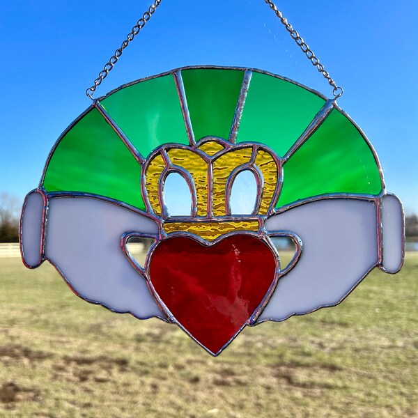 Stained Glass Irish Claddagh Sun Catcher Pattern, PDF Digital Download ...